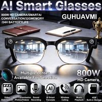 New HOT Business Smart Glasses Men 800W 4K HD Camera 1080P Shooting Action Capture AI Chat Call Waterproof Windproof Sunglasses