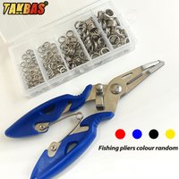 100pcs/200pcs High Strength Heavy Stainless Steel Split Ring Lure Connector with Fishing Pliers