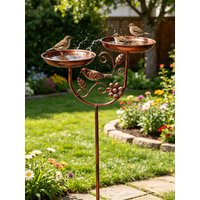 1Pc Garden Metal Bird Bath - Detachable Double Bowl Design, with Five-Claw Base, Sturdy and Durable Construction Can Be Used as a Bird Feeding and Drinking Bowl. Perfect for Outdoor Garden Decoration,