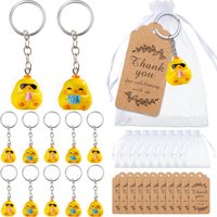 12Set Duck Party Favors Duck Keychains Organza Bags Thank You Tags Birthday Party Favors Guests Supplies Thank You Gifts