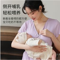 Modal Breastfeeding Nightgowns with Cheat Pad Summer Maternity Nursing Pajamas Hospital Loose Breast Feeding Pregnancy Dress