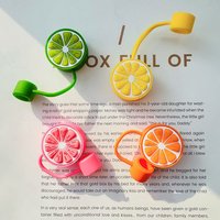 Cute Lemon Straw Covers Kawaii Silicone Straw Toppers For Stanley Cup Dust Proof Straws Cap Tumbler Accessories For 10mm Straw