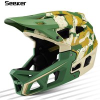 Seeker mountain bike full-face helmet adult downhill DH off-road MTB helmet ventilated visor brim bicycle riding safety helmet
