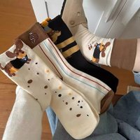 1Pair Funny Dachshund Animal Cotton Socks Sausage Dog Cartoon Print Socks Autumn Winter Warm Sock Cute Couple Sock‘