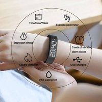 Silent Wrist Shock Bands Waterproof Silent Vibration Alarm Watch with Step Counter Pedometer for Deepsleepers Elderly