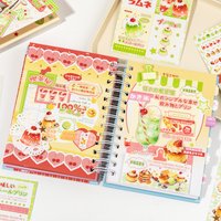 20Pcs Retro Japanese Dessert Copperplate Stickers, Matcha Pudding & Soda Scrapbooking Decals
