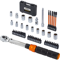 Waxtron Bicycle Torque Wrench Set 1/4'' Drive 1-25Nm 45PCS Cycling Repair Kit ±3% Accuracy Torque Wrench For Bike Tools