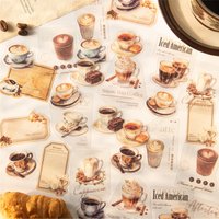 1pack/30pcs Vintage Coffee Theme Sticker Pack Retro Coffee Culture Designs Crisp Details Perfect for Journal Embellishment