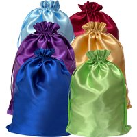 Wig Bags 5Pcs Hair Extensions Bags With Drawstring Soft Silky Satin Wig Bag Pack Black Pink Gold Hair Wig Packaging Bags 35*25cm