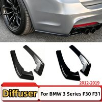 Tylny zderzak, boczne splittery, dyfuzor, spoiler do BMW serii 3 F30 F31 M Sport 2012-2019, elementy zewnętrzne, czarny połysk, szeroki body kit.