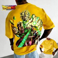 Dragon Ball Legend Super Saiyan Broly T-shirt Men's Short Sleeve Spring and Summer New Men's Women's Through Top American Style