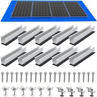 Solar Panel Mounting Brackets, Roof Mount Kit, Rails and Clamps Included for Thickness 1.18”-1.38”, 10pcs Assembly