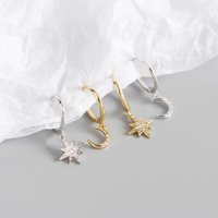 New Fashion Cute Snowflower Christmas Earring Pave Cubic Zirconia Hoop Earrings for Women Christmas Jewelry Pendientes Wholesale