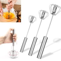 Semi-Automatic Kitchen Egg Beater 304 Stainless Steel Egg Whisk Manual Hand Mixer Self Turning Egg Stirrer Kitchen Tools