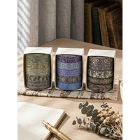 5rolls/Box Retro Pattern Washi Tape Decorative Floral Masking Tape for Scrapbooking DIY Journal Planner Craft Supplies Aesthetic