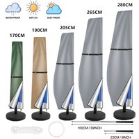 Patio Umbrella Cover Waterproof Outdoor Anti-UV Cantilever Offset Umbrella Cover Parasol Rain Umbrella Cover with Rod &Pull Ring