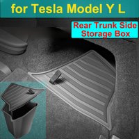 for Tesla Model Y L 2025 2026 Rear Trunk Side Storage Organizer Box TPE Bucket Cargo Bin Box Model YL Accessories Flocking Cover