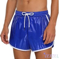Mens Waterproof Swim Trunks Shorts Elastic Waist with Drawstring Color Block Seams Pockets for Bathing Suit And Workout Wear