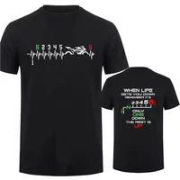 1N23456 Motorcycle Gear Biker Heartbeat Print Men T-Shirts Summer Men's T Shirt Clothing Oversized Men Tshirt Graphic T Shirt