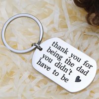 Dad Key Chain Father Day Gift for Stepfather Father Birthday Wedding Gift for Step Dad New Dad Adopted Father Keyring Box Gift