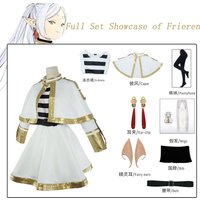 Frieren Beyond Journey's End Cosplay Costume Anime Magician Dress Elf Ear Halloween Party Charistmas for Women