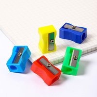 ’20Pcs Portable Simple Mini Colored Single Hole Rectangular Plastic Pencil Sharpener Student Children Stationery School Supplie