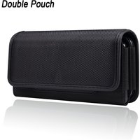 Universal Dual 2 Pouch Two Phone Belt Clip Case Holder For Samsung S24 S23 Ultra S22 Plus S21 FE A55 A54 A53 Men Waist Bag Cover