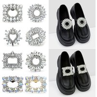1PC Removable Lady Shoe Clips Wedding Bride Shoes Decoration Women High Heel Charms Jewelry Rhinestones Crystal Shoes Decoration