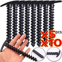 5-10PC Tent Pegs Ground Nails Hiking Tent Stakes Pin Windproof Tent Accessories Screw Anchor Stakes Ground Nail Outdoor Camping