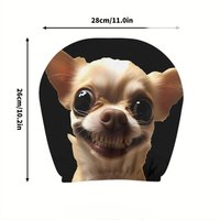 2pcs 100% Grinning Chihuahua Printed Car Headrest Covers | Stylish Easy-Install Washable Auto Seat Protectors |