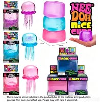 Trending Jellyfish & Cube Squish Toy, Soft Jelly Squeeze Stress Relief Fidget Toy, Sensory NeeDoh for Kids & Adults Need Doh