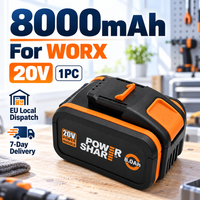Batterie de remplacement pour outil électrique 20V 8000mAh pour WORX WX390 avec WA3014 WA3516 WA3549.1 WA3550 WA3551 WA3553 WA3560 WA3561 WA3570 WA3641, options 1/2/3/4 packs ou chargeur
