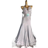 Ballroom Dress High-end Customized Multi-layer Large Hem With Diamond Cha Cha Tango Waltz Female Stage Professional Clothing
