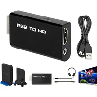 PS2 to HDMI-compatibale Audio Video Converter 480i/480p/576i With 3.5Mm Audio Output Supports All PS2 to HD Display Modes