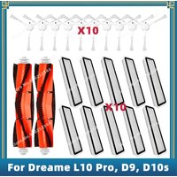 Compatible For Dreame L10 Pro, D9, D9 Max, D9 Mistral, D9 Pro, D10s, D10s Pro Spare Parts Accessories Main Side Brush Filter