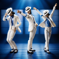 Michael Jackson Moonwalk Poseable Action Figure Classic Poses Pvc Model Figure Collectible Desktop Ornament Toy Fan Gift image 4