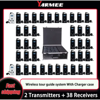 YARMEE Full Set Wireless Audio Tour Guide System 2 Transmitters +38 Receivers With Microphone Charger case