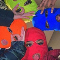Masque de Ski 3 trous tricoté, cagoule pour femmes et hommes, bonnets de cyclisme en plein air, fête d'halloween