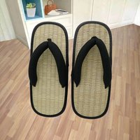 Geta – tongs tressées en paille pour hommes, pantoufles d'été à Clip, sandales à bout ouvert, pantoufles japonaises à fond épais