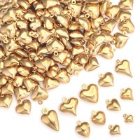20 Stück kleine Herz-Charms aus Edelstahl, Liebes-Hohl-Anhänger für DIY-Halskette, Armband, Schmuckherstellung, Basteln