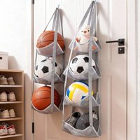 Foldable Multi layer Ball Storage Basket, Home Basketball Storage Basket, Door Storage Hanging Bag