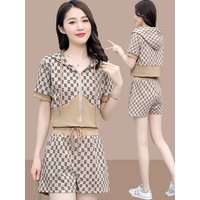 Fashionable Sporty Casual Set Women's Summer 2026 New Style Age-defying Elegance Short Shorts Two-piece Set Polyester Fabric