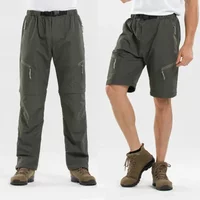 Summer Tactical Pants for Men Quick Drying Women Cargo Pants Waterproof Climb Trekking Camp Work Pants Detachable Stretch Shorts