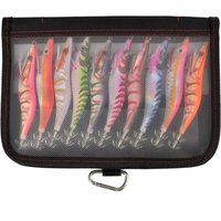 3.5# Glowing Wooden Shrimp Lure Fluorescent Artificial Shrimp Bait Squid Hook Jig Fishing Tackle Set