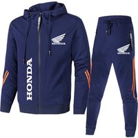 AliExpress Spring Autumn Honda Logo Printed Men set Sweatshirt Hoodies Honda Car Tracksuit Streetwear Male Fashion Outwear+Pants 2 Piece