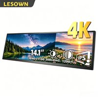 LESOWN Matte White Touch Bar-type Productivity LCD 1920x720 16:6 miniHDTV Monitor for Office Multitasking Efficiency