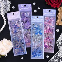 Die-Cut PET Stickers for Journaling Castle in the Sky Holographic Waterproof Decals, Cross-Border Craft Material Set