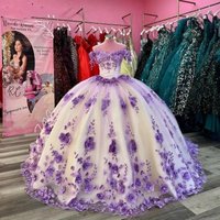 2024 New Vestidos Sweet Flower 15 Quinceanera Dresses Ball Gown Party Dress Off The Shoulder Birthday Prom Gown Robe De Bal