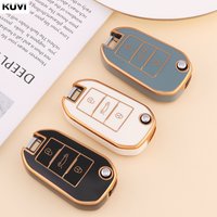TPU Car Flip Key Case Cover Shell Fob For Peugeot 208 3008 308 508 408 2008 307 4008 For Citroen C4 C3 C6 CACTUS C8 Accessories
