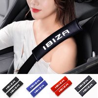 2Pcs Carbon Fiber Car Seatbelt Shoulder Protector Cover Protection Seat Belt Padding Pad Auto For seat ibiza Car Accessories